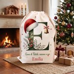 Un sacco pieno di amore (e regali) - Sacco di Babbo Natale in tela personalizzato con iniziale e nome