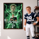 Personalized Lightning Heroes Sports Style Photo Canvas Prints with Name and Number Home Decor Ship from USA Birthday Gift for Football Lovers