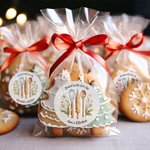 Personalised Birth Flower Baking Tools Design Waterproof Iridescent Stickers Labels with Text Gift Decor Christmas Party Gift for Friends Family