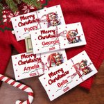 Personalised Christmas Reindeer Initial Money Holder Card Wallet with Name and Envelope Christmas Gift for Family Kids
