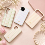 Personalized Monogram Stripe Phone Case for iPhone or Samsung Daily Use Birthday Christmas Gift for Family Friend