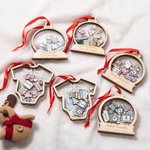 Personalizzato 4D Shake Baby's First Christmas Globe Ornament con testo inciso Albero di Natale appeso Decorazione regalo per bambini ragazzi ragazze