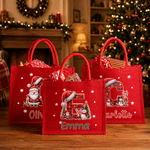 Personalized Christmas Hat Snowman Initial Large Capacity Linen Tote Bag with Name Christmas Party Gift for Family Friends Kids