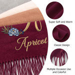 Sciarpa personalizzata con ricamo floreale e iniziale, con nome: ideale per l’uso quotidiano in inverno, come regalo di Natale o di compleanno per amici, migliori amiche e figlie
