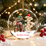 Adorno de cristal personalizado con un bonito personaje artístico con efecto 3D, con nombre y foto; decoración para el hogar y regalo de Navidad para la familia y los niños