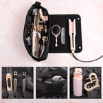 Personalized Ballerina Rabbit Multi-Compartment Hair Tools Storage Bag with Name and Heat Resistant Mat Birthday Team Gift for Ballet Lovers