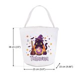 Personalised Ghost Pumpkin Halloween Theme Canvas Candy Bucket Bag with Name Trick or Treat Party Halloween Gift for Boys Girls