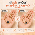 Pulsera ajustable personalizada con foto oculta que se revela con calor y texto grabado regalo de cumpleaños o aniversario para mujeres y hombres