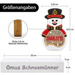 Personalisierter LED Weihnachtsanhänger | Nussknacker-Schneemann-Optik | Holz Dekofigur | Weihnachtsgeschenk für Kinder & Familie
