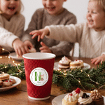 Personlige, vanntette julebjørn-klistremerker med navn og initialer – festlig julepresang til barn