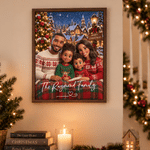 Personalised Stylized 3D Cartoon Art Photo Canvas Prints with Text Home Decor Ship from USA Christmas Gift for Family