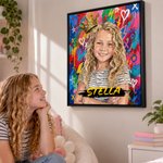 Personalized Graffiti-Style Oil Painting Photo Canvas Prints Home Decor Ship from USA Housewarming Birthday Gift for Family Friends