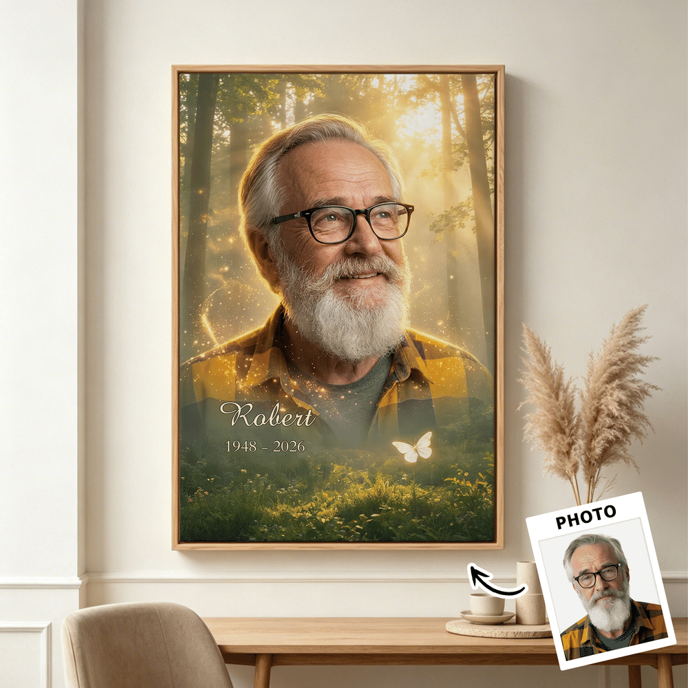 Gepersonaliseerd fotodoek Ochtendlicht, Zonsondergang en De sterrenhemel met naam - woondecoratie, herdenkingscadeau voor familie en vrienden 1