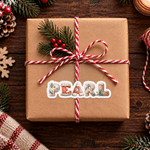 Personalized Gingerbread Candy Letter Stickers Labels with Name Gift Decor Christmas Party Gift for Kids Family Friends