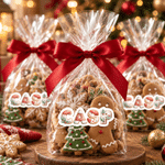 Personalized Gingerbread Candy Letter Stickers Labels with Name Gift Decor Christmas Party Gift for Kids Family Friends