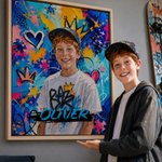 Personalized Graffiti-Style Oil Painting Photo Canvas Prints Home Decor Ship from USA Housewarming Birthday Gift for Family Friends