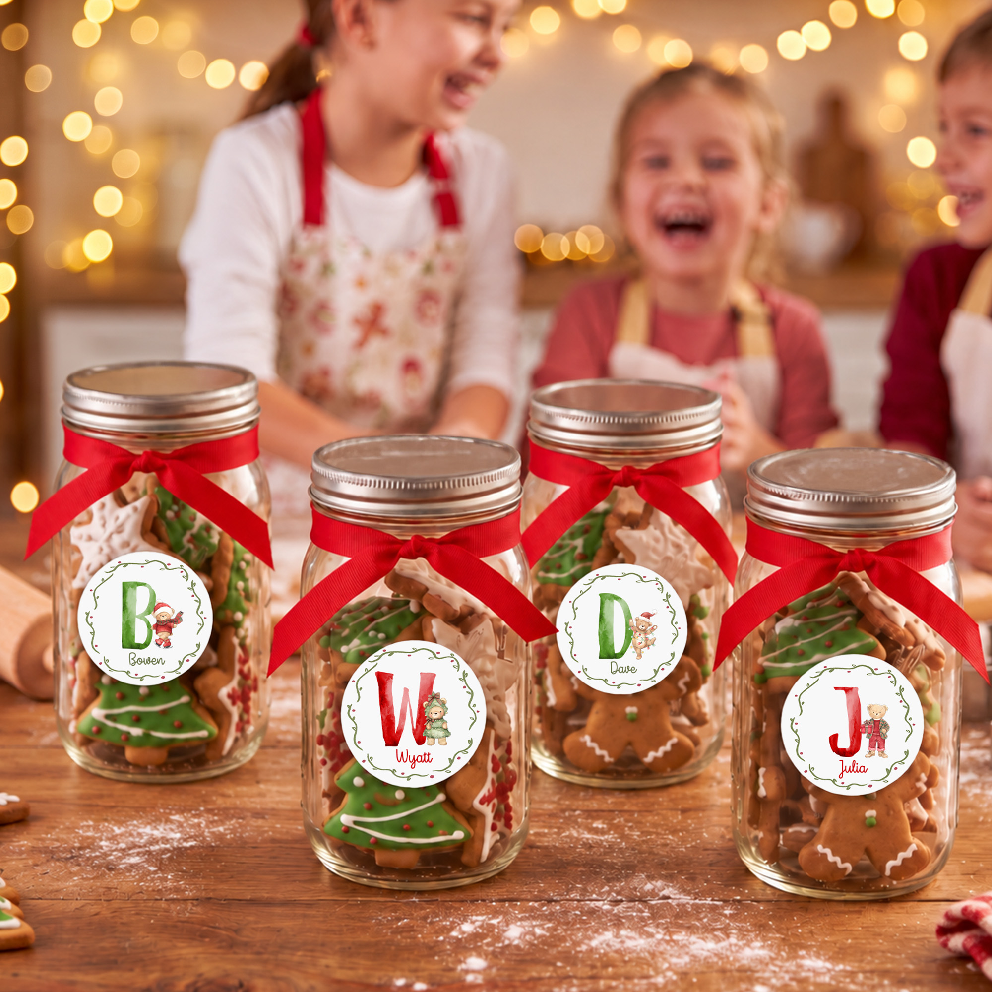 Autocollant Ours de Noël Personnalisé