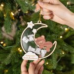 Adorno navideño personalizado con el nombre del bebé Oso agitador de la luna Decoración de la habitación Regalo de Navidad para niña Niño Padres 7