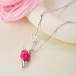 Personalized Yarn Ball Pendant Sterling Silver Necklace with Name Dainty Jewelry Daily Wear Birthday Gift for Women Friends