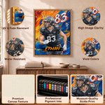 Stampe su tela personalizzate con foto di calciatori in stile graffiti a olio, con nome – Decorazioni per la casa – Spedizione dagli Stati Uniti – Regalo di compleanno per calciatori