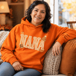 Personalised Pumpkin Pattern Multicolour Soft Sweatshirt Hoodie with Name Birthday Mother's Day Gift for Mum Gran