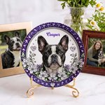 Individuell gestaltete Keramikschale mit 3D-Effekt, Blumenmotiv und Haustierfoto als Schmuckablage mit Namensgravur – Geschenk für den täglichen Gebrauch, zum Jahrestag oder Geburtstag für Haustierbes
