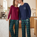 Ensemble de pyjama doux multicolore personnalisé avec monogramme et prénom – Vêtements d'intérieur – Cadeau d'anniversaire, de Noël ou pour les couples et les jeunes mariés