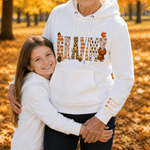 Personalised Pumpkin Pattern Multicolour Soft Sweatshirt Hoodie with Name Birthday Mother's Day Gift for Mum Gran