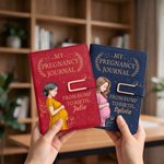 Cuaderno personalizado para el embarazo con diseño de mamá, de cuero sintético PU, formato A5, con nombre; ideal para uso diario en la oficina y como regalo de baby shower para la futura mamá