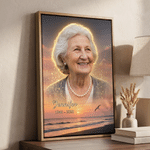 Gepersonaliseerd fotodoek Ochtendlicht, Zonsondergang en De sterrenhemel met naam - woondecoratie, herdenkingscadeau voor familie en vrienden 7
