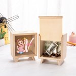 Personalized Cartoon Kid Character Photo Wooden Money Box Piggy Bank with Name and Initial Desk Decor Birthday Gift for Kid