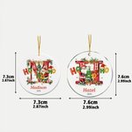 Personalised Happy HoHoHo to You Santa Claus Acrylic Ceramic Ornament with Initial Name and Year Tree Decor Christmas Gift for Kids Family