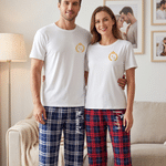 Ensemble de pyjama doux multicolore personnalisé avec monogramme et prénom – Vêtements d'intérieur – Cadeau d'anniversaire, de Noël ou pour les couples et les jeunes mariés