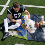 Personalised American Football Theme Pet Photo Soft Throw Blanket with Name Number and Text Home Decor Birthday Housewarming Gift for Pet Lovers