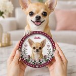 Individuell gestaltete Keramikschale mit 3D-Effekt, Blumenmotiv und Haustierfoto als Schmuckablage mit Namensgravur – Geschenk für den täglichen Gebrauch, zum Jahrestag oder Geburtstag für Haustierbes