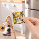 Personalised Stained Glass Style Pet Photo Glitter Fridge Magnet with Name Home Decor Birthday Housewarming Anniversary Gift for Pet Owner Friend