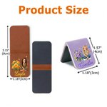 Personalised Butterfly Birth Flower Hand-Drawn Cartoon Photo Magnetic PU Leather Bookmark Clip with Name Birthday Gift for Book Lovers Women