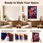 Stampe su tela personalizzate con foto di calciatori in stile graffiti a olio, con nome – Decorazioni per la casa – Spedizione dagli Stati Uniti – Regalo di compleanno per calciatori