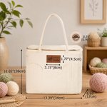 Personalized Yarn Pattern Large Capacity Canvas Storage Bag with Name Daily Use Sewing Birthday Gift for Crafters Knitters