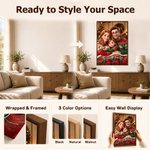 Personalised Stylized 3D Cartoon Art Photo Canvas Prints with Text Home Decor Ship from USA Christmas Gift for Family