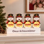 Personalisierter LED Weihnachtsanhänger | Nussknacker-Schneemann-Optik | Holz Dekofigur | Weihnachtsgeschenk für Kinder & Familie