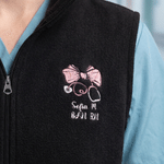 Personalized Embroidered Bow Mini Stethoscope Soft Vest with Name and Job Title Appreciation Nurse Week Gift for Doctor Nurse Medical Staff