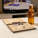 Personalized Portable Wooden Basketball Dice Simulation Game with Engraved Text Logo Travel Accessories Birthday Gift for Men Boys Basketball Fans