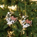 Adorno navideño personalizado con el nombre del bebé Oso agitador de la luna Decoración de la habitación Regalo de Navidad para niña Niño Padres 8