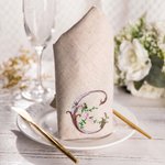 Servilletas de Lino Personalizadas con Letras Florales Bordadas Regalo para Fiesta de Boda Arreglo