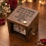 Personalized Film 8/16 Photos Tally Mark Wooden LED Light Flip Book Frame Animation Machine Box with Names and Year Anniversary Gift for Couple