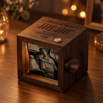 Personalized Film 8/16 Photos Tally Mark Wooden LED Light Flip Book Frame Animation Machine Box with Names and Year Anniversary Gift for Couple