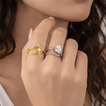 Personalized Enamel Birth Flower Birthstone Sterling Silver Ring Dainty Jewelry with Name Wedding Anniversary Gift for Couple Women