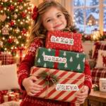 Personalized Gingerbread Candy Letter Stickers Labels with Name Gift Decor Christmas Party Gift for Kids Family Friends