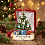 Personalized Merry Mahjong Christmas Acrylic Ornament with Name Tree Decor Mahjong Club Party Christmas Gift for Mahjong Lover